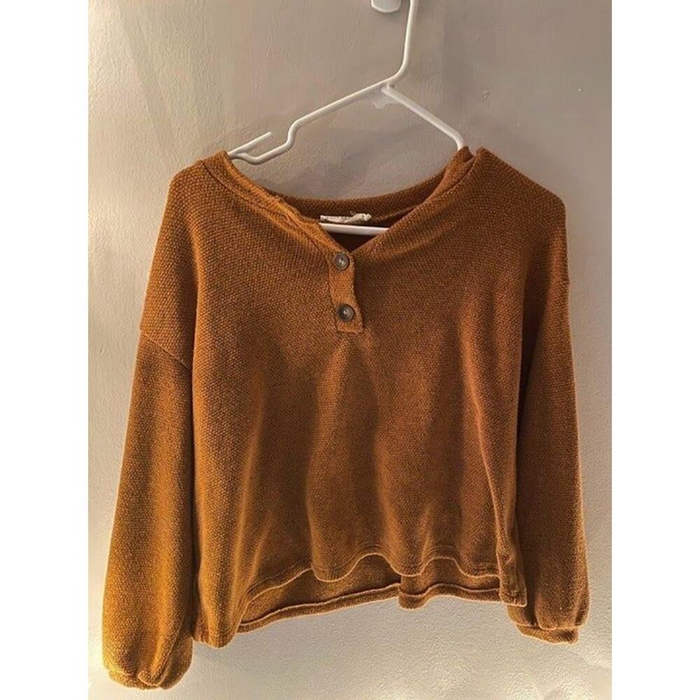 Lush Henley Orange Sweater - Size XS